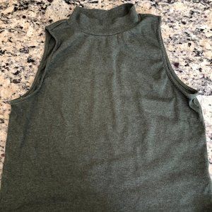 Sleeveless mock turtleneck tank top